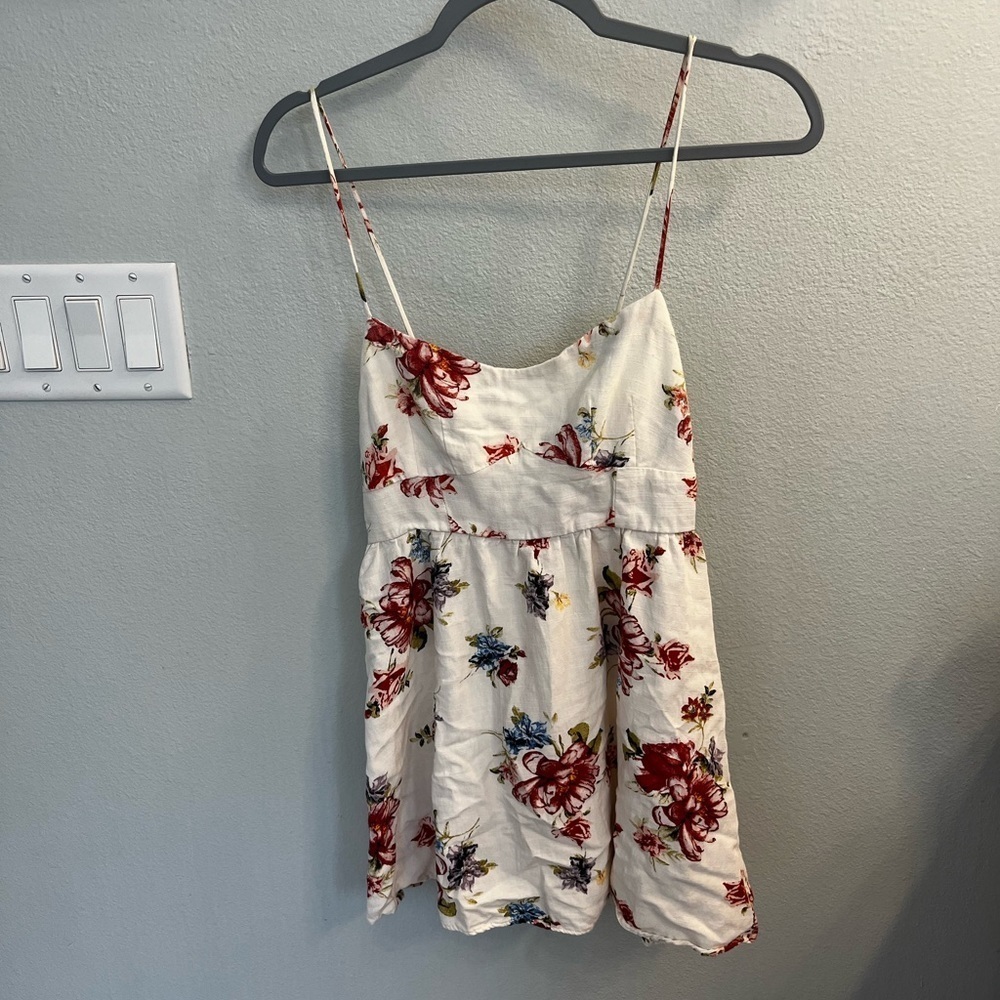 Zara floral linen mini dress - Picture 3 of 8